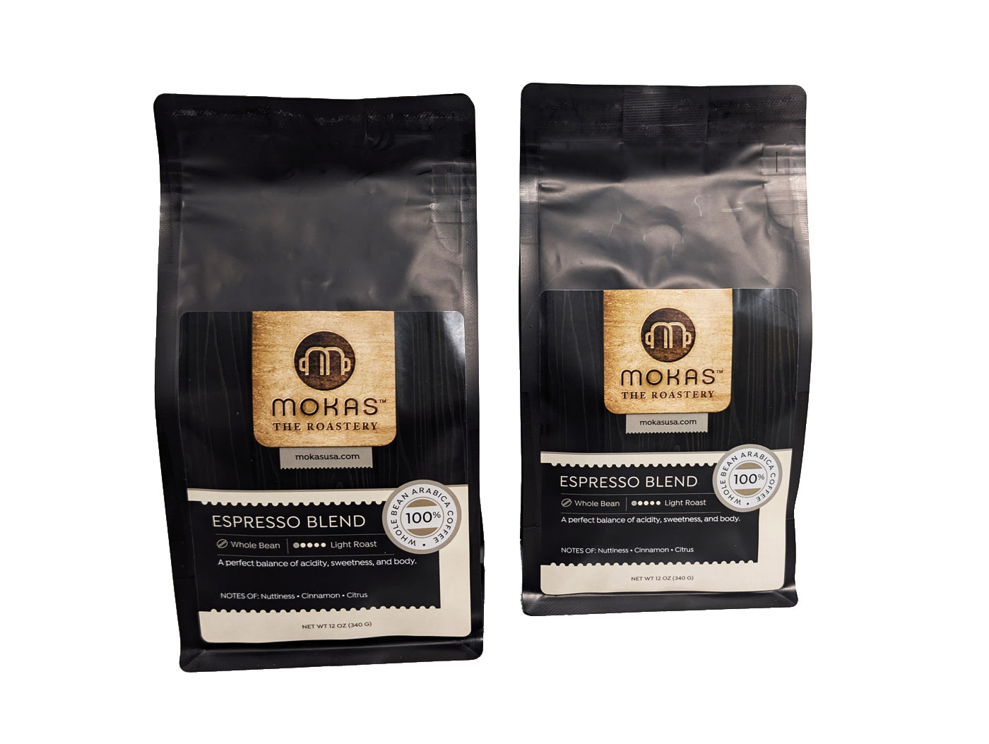 Two 12 oz. Bags of Mokas Espresso Coffee